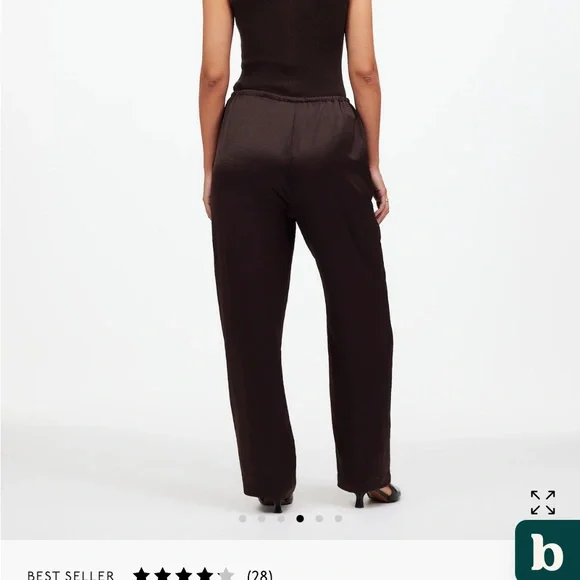 Luxe Brown Madewell Satin Pants - Size M - Picture 2 of 4